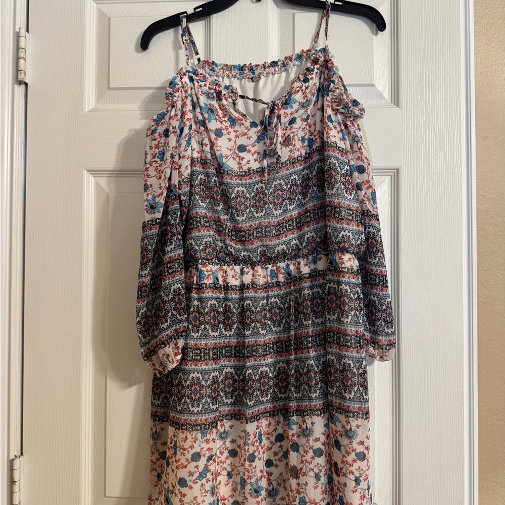 Floral Bohemian Off-Shoulder Dress